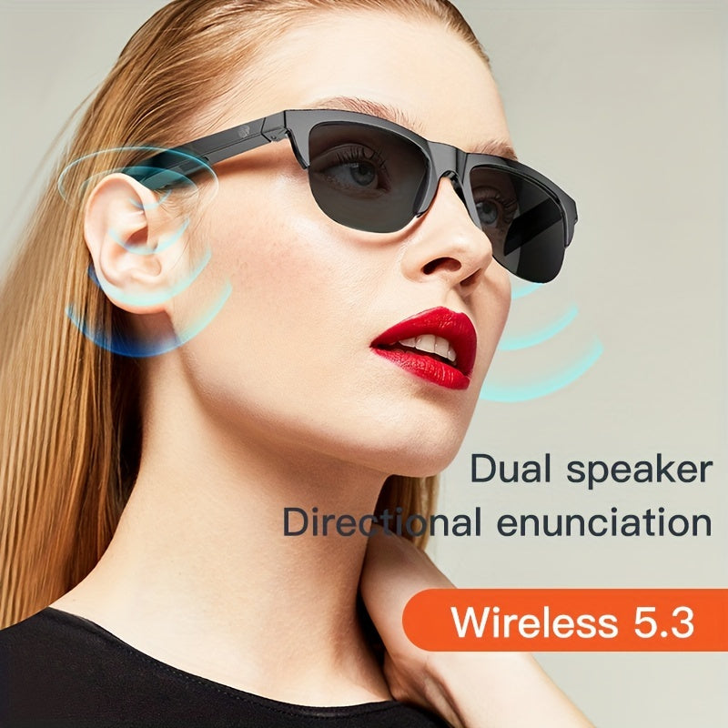 Smart Wireless Glasses with Call Music HD Sound Long Battery Life Black