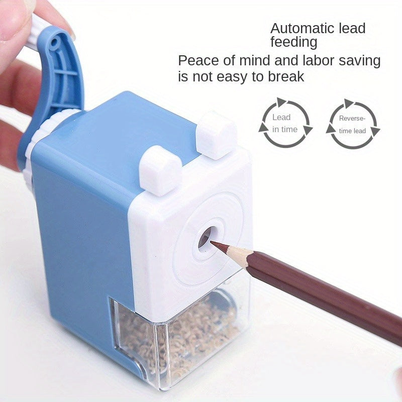 Hand-Cranked Pencil Sharpener with Lead Insertion for Office and Gifts