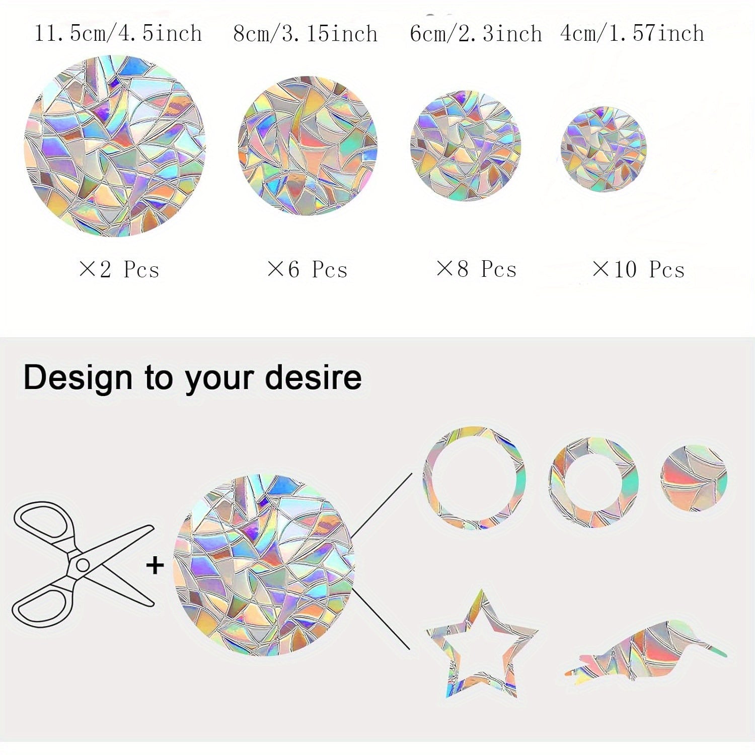 26-Piece Bird Strike Prevention Window Decals Rainbow Suncatcher Stickers Anti-Collision