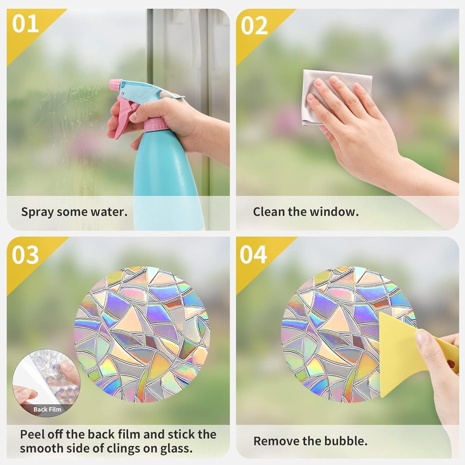 26-Piece Bird Strike Prevention Window Decals Rainbow Suncatcher Stickers Anti-Collision