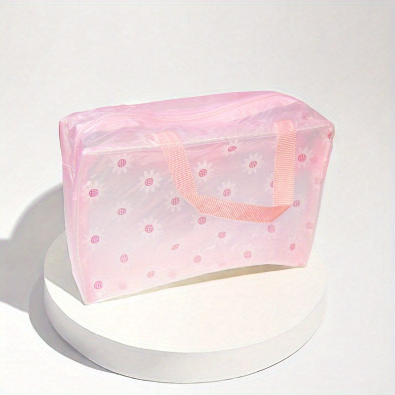 Set of 5 Colorful Transparent Frosted Waterproof Zipper Storage Bags for Kids Travel