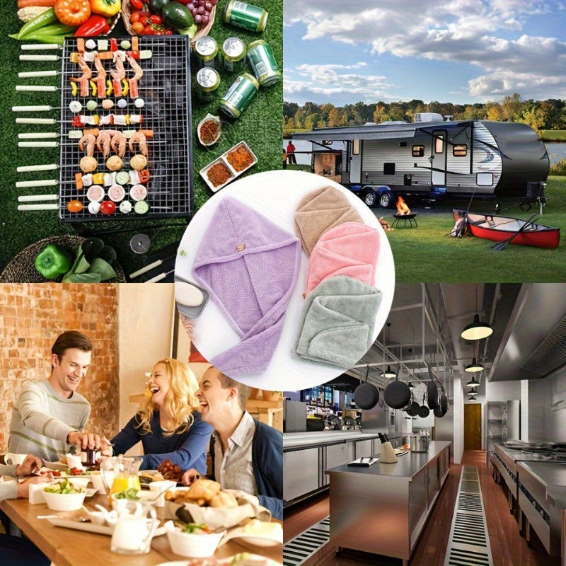 Ayollar uchun yumshoq, tez quriydigan soch to'plami - zamonaviy hammomlar uchun singdiruvchi polyester dush qopqog'i.