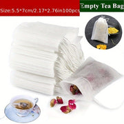 100 ta qayta ishlatiladigan muslin ipli sup bag'lari to'plami - ovqat uchun xavfsiz ziravorlar infuzer filtri paketlari, pishirish, suyak bulyoni, Xitoy tibbiyoti, choy - oshxona uchun zarur aksessuarlar