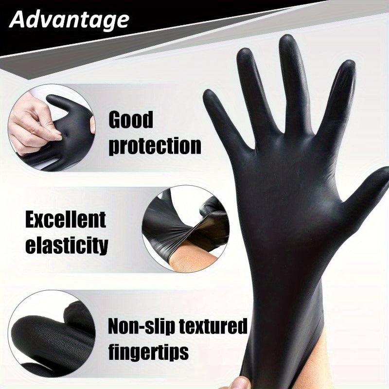Black Nitrile Disposable Gloves 50 or 100 Pack, 5 Mil Thick, Latex-Free, Versatile