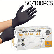 Black Nitrile Disposable Gloves 50 or 100 Pack, 5 Mil Thick, Latex-Free, Versatile