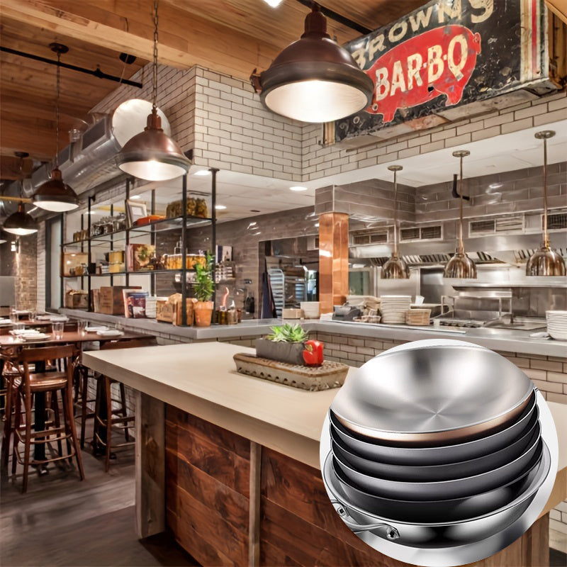Sartén de chef antiadherente de acero inoxidable para cocina china, compatible con inducción, sartén duradera