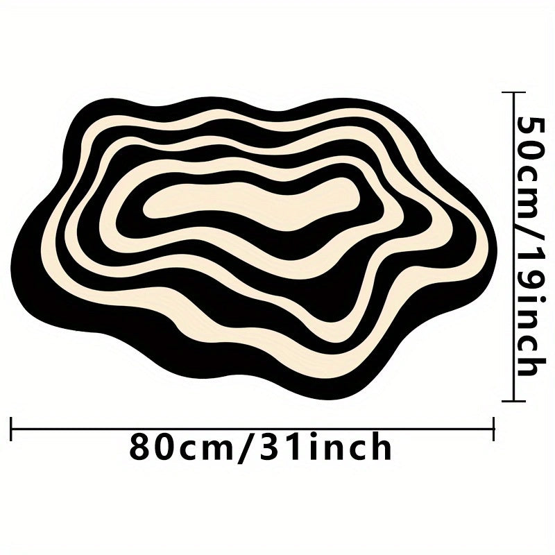 Yumshoq velur soha gilami qora va oq nuqtali dizayn 1 dona yashash xonasi va yotoq xonasi uchun dekor