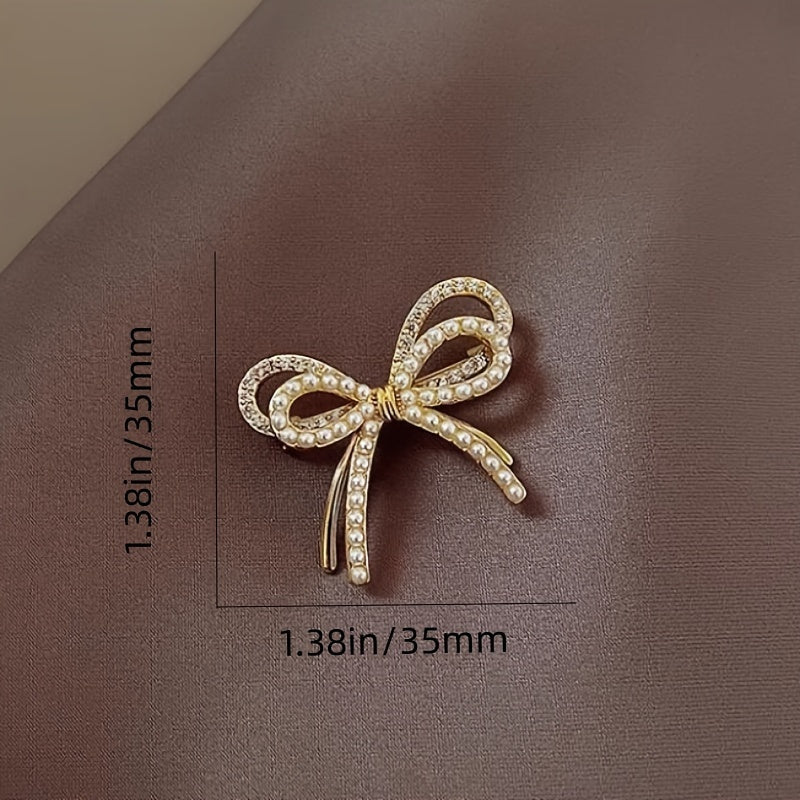Rhinestone Bow Tie Brooch Pin for Women and Girls Stylish Fashion Accessory in 1 or 2 Pieces