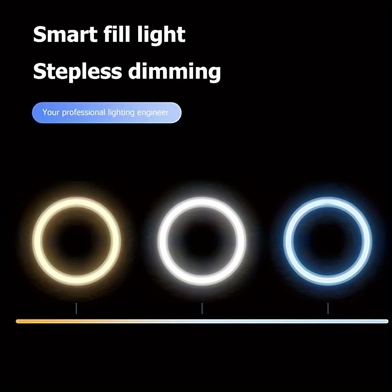 USB quvvatlangan selfi halqasi, sozlanadigan tripod stendi, telefon ushlagichi va fotosurat, video yozish va jonli efir uchun LED doira.