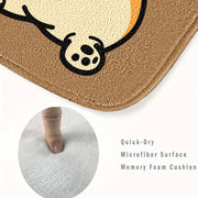 Коврик для приветствия с изображением мультяшного корги — пыленепроницаемый, стираемый в стиральной машине, многофункциональный небольшой коврик для домашнего декора. Мягкий нескользящий коврик для ванной и домашних животных.