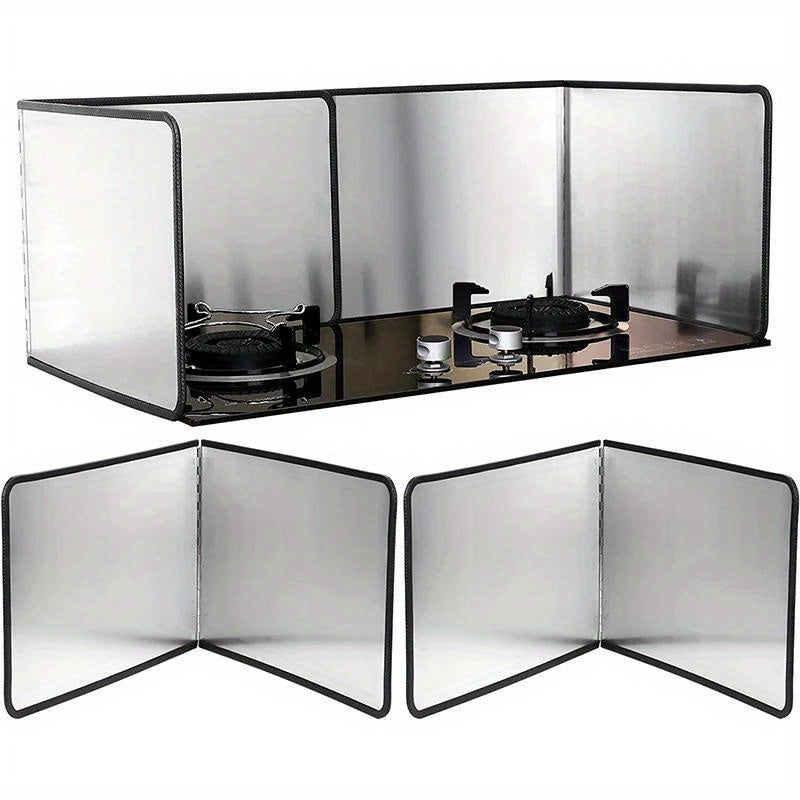 Protector de salpicaduras de acero inoxidable para estufa de gas, resistente al calor, fácil de limpiar, protector de encimera de cocina