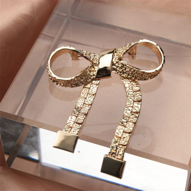 Rhinestone Bow Brooch Fashion Jewelry for Women and Girls Elegant Accessory
