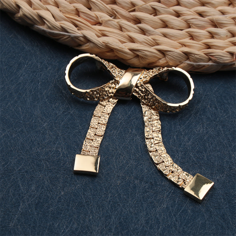 Rhinestone Bow Brooch Fashion Jewelry for Women and Girls Elegant Accessory