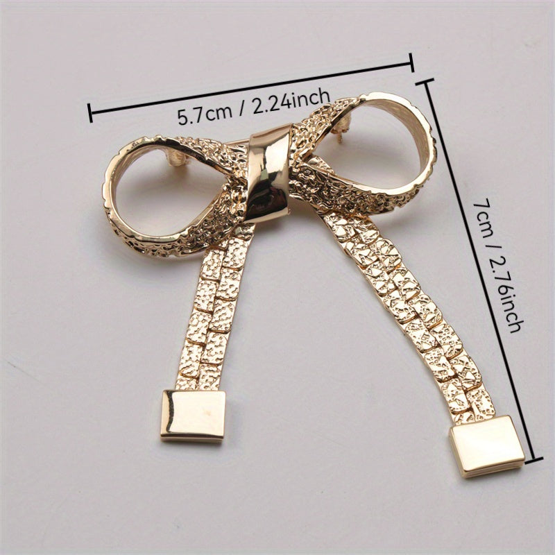Rhinestone Bow Brooch Fashion Jewelry for Women and Girls Elegant Accessory