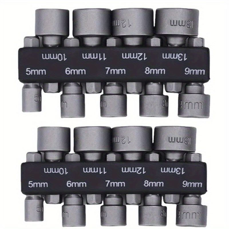 18-Piece Hex Socket and Nut Driver Set 5-13mm Chrome Vanadium Steel for DIY Home Projects