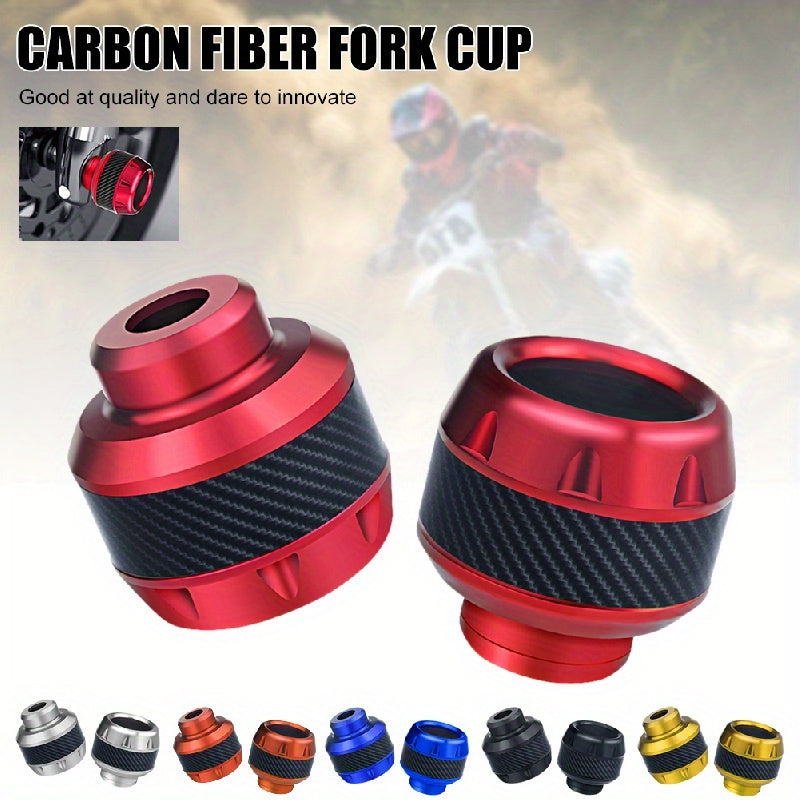 Universal Carbon Fiber Motorcycle Front Fork Stem Caps for Motorbike Scooter