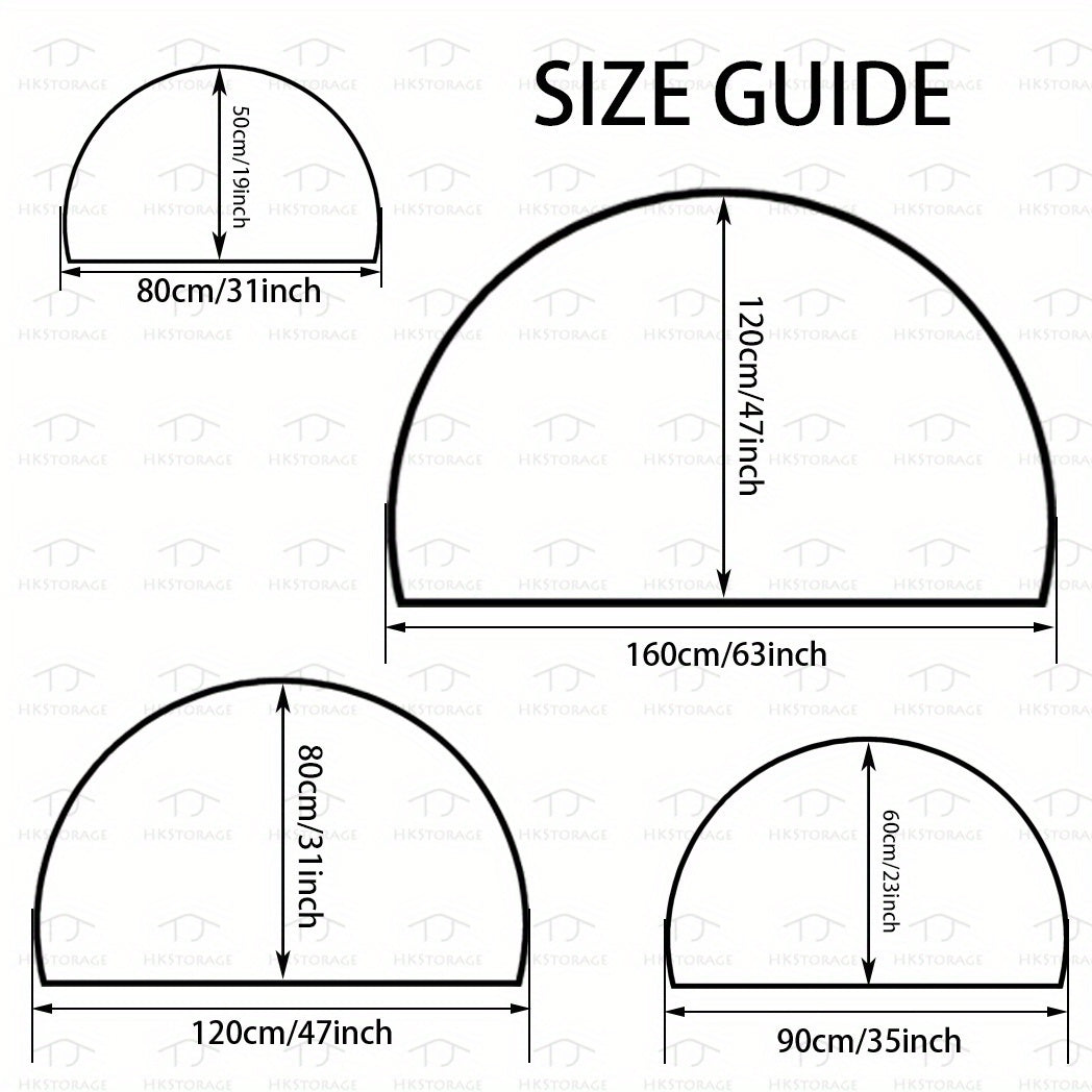 Colorful Pebble Welcome Mat Non-Slip Indoor Outdoor Semi-Circular