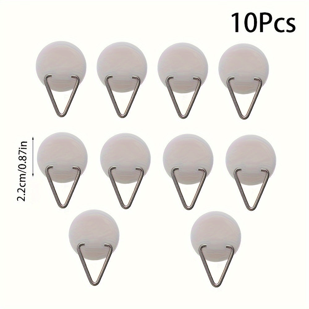 Ganchos de pared de plástico, pack de 10 con respaldo adhesivo para almacenamiento en el hogar