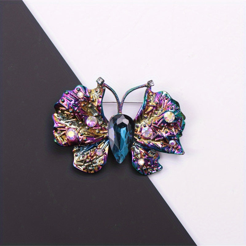 Vintage Butterfly Brooch with Rhinestones, Women's Animal Pin Jewelry