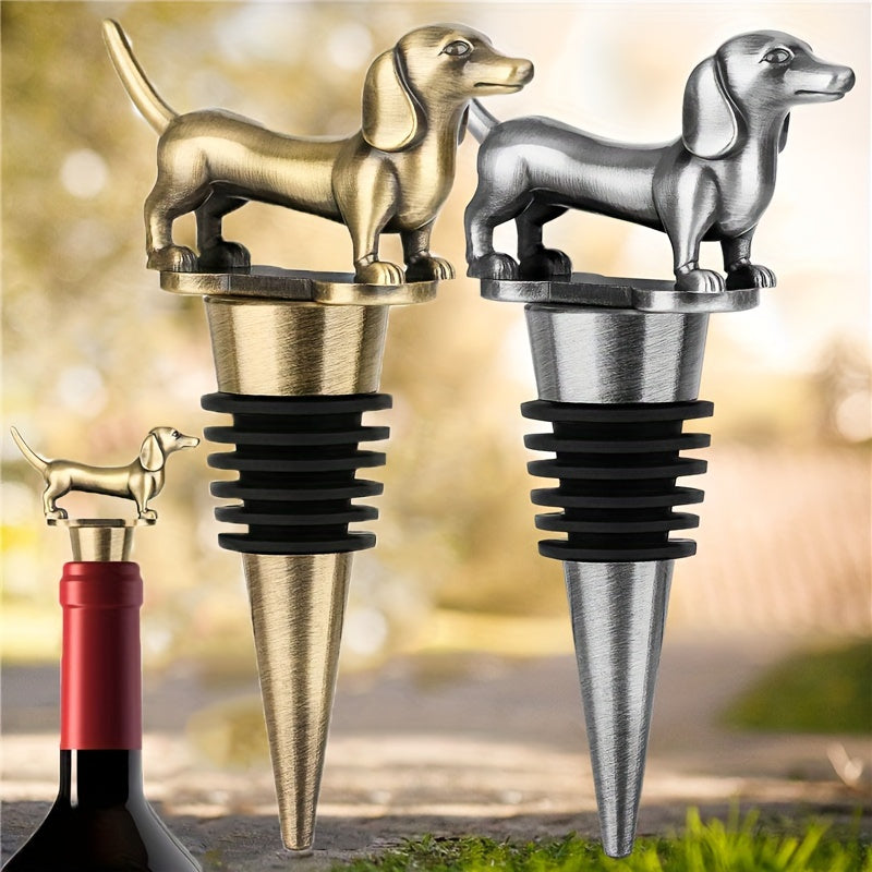 Red Wine Stopper Dachshund-Shaped Party Accessory for Birthdays Holidays