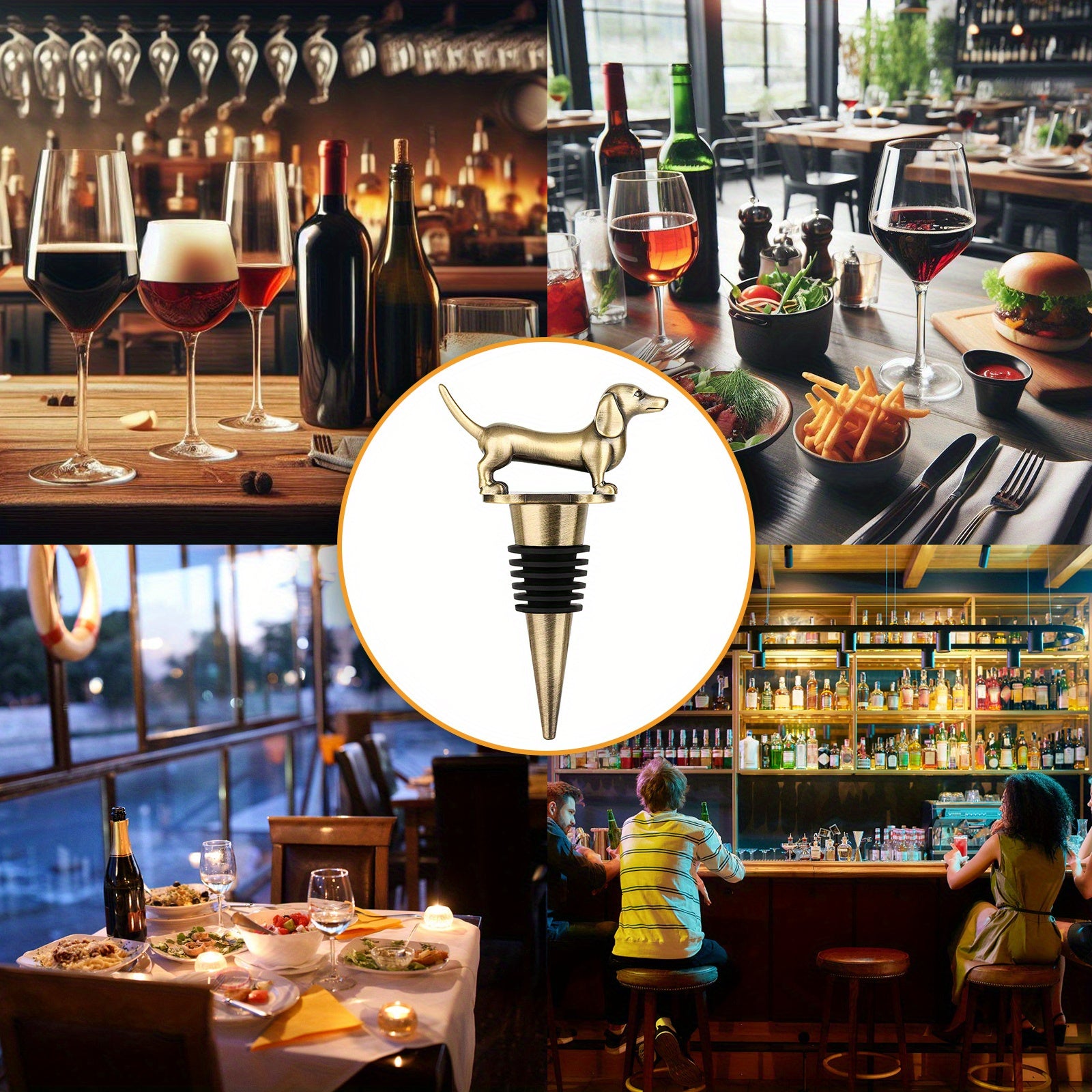 Red Wine Stopper Dachshund-Shaped Party Accessory for Birthdays Holidays