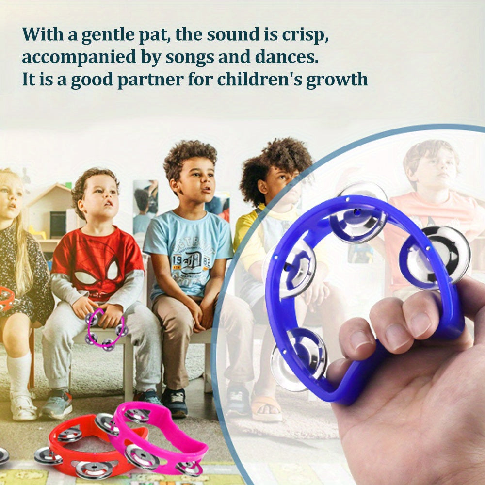 4 ta qo'ng'iroq bilan mustahkam ABS plastik tamburin, suv o'tkazmaydigan, tozalash oson - Musiqa ta'limi, partiyalar va kontsertlar uchun ideal. Bir nechta ranglarda mavjud.