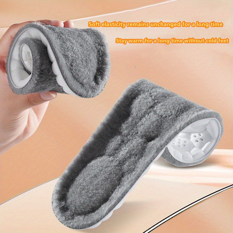 Unisex Thermal Plush Shoe Insoles Thickened Winter Shock Absorbing Pads