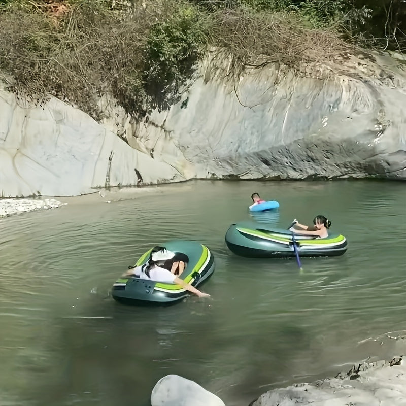 Large Inflatable PVC Kayak with Steering Wheel, 95kg Capacity for Family Water Activities