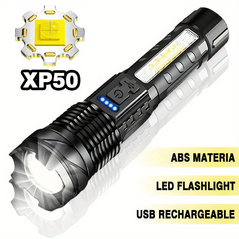 Rechargeable LED Flashlight with Zoomable Beam for Camping Hiking Fishing Running