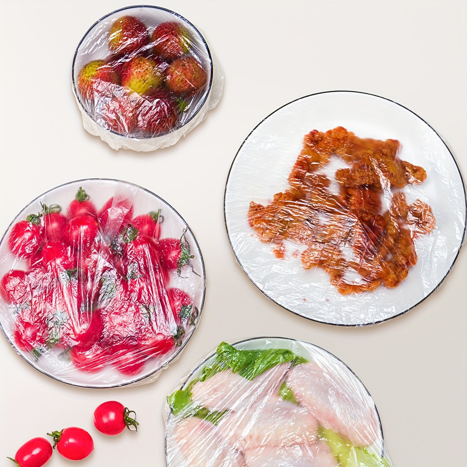 Disposable Food Wraps 100-500pcs Food Grade Sealed Cover for Refrigerator Leftovers