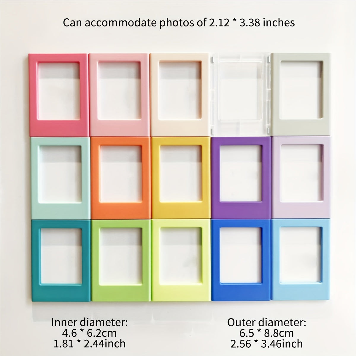 Set of 6 3-Inch Magnetic Photo Frames for Refrigerator Display