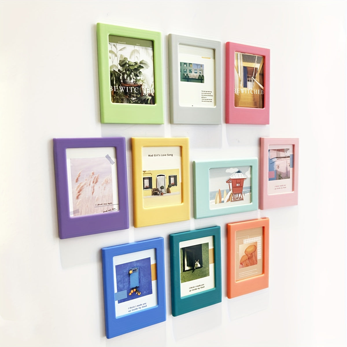 Set of 6 3-Inch Magnetic Photo Frames for Refrigerator Display
