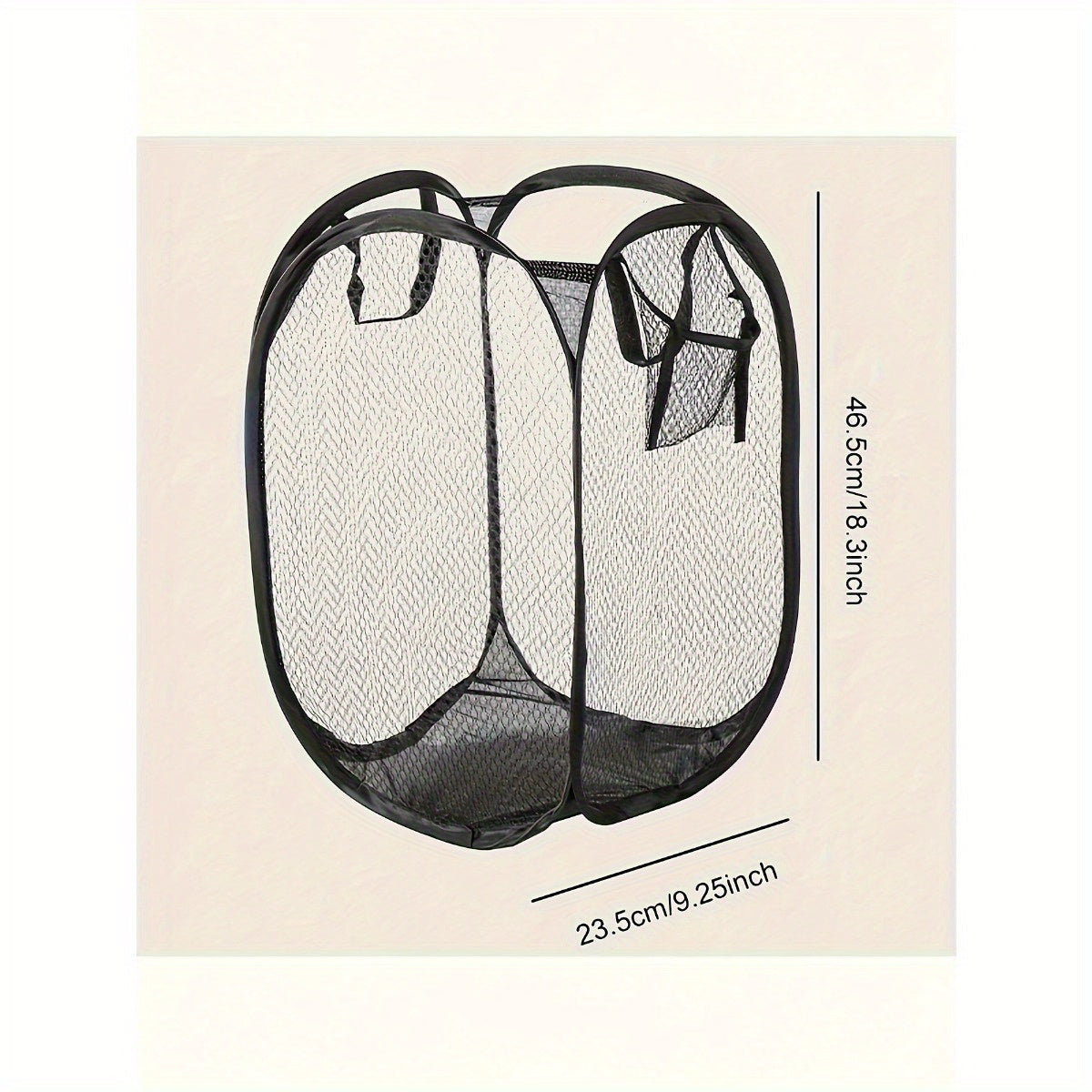cesta de ropa plegable con asas, diseño de malla, organizador de almacenamiento plegable