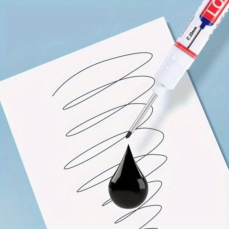 5 ta suv o'tkazmaydigan marker qalamlar, yog'och ishlari, qurilish va hunarmandchilik uchun uzun uchlari bilan. Yog'och, plastik, shisha, metall va sun'iy charmda ko'p qirrali foydalanish uchun o'rtacha nuqta. Noyob dizayn va