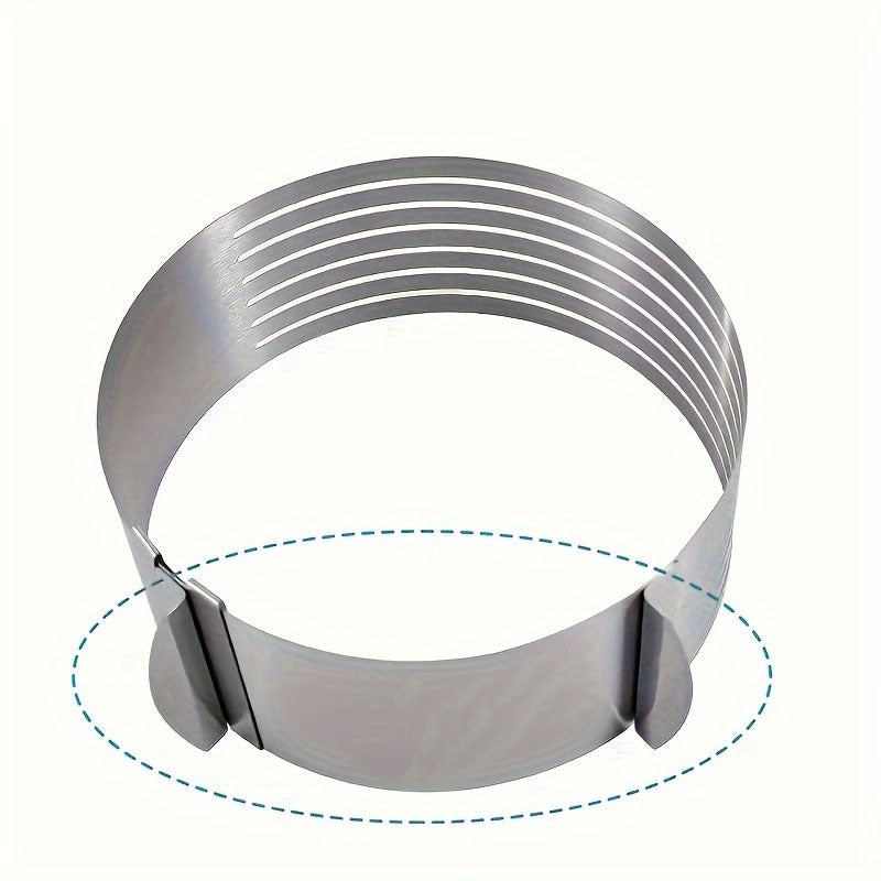 Adjustable Stainless Steel Cake Slicer 7-Level Precision Cutter Ring for 15-20cm Cakes