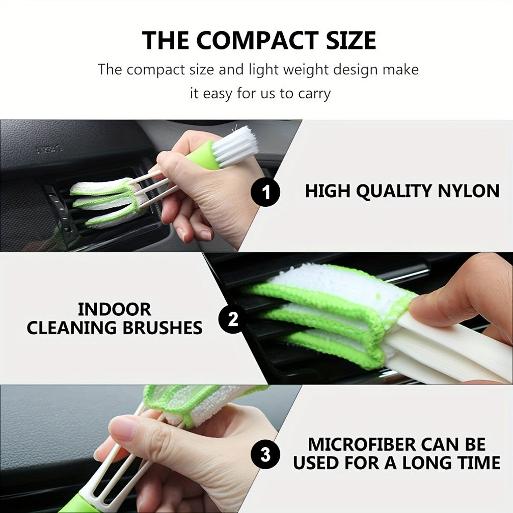 2-Pack Multi-Purpose Manual Vent Dusting Brush and Detailing Cleaner Tool Made of Durable PP