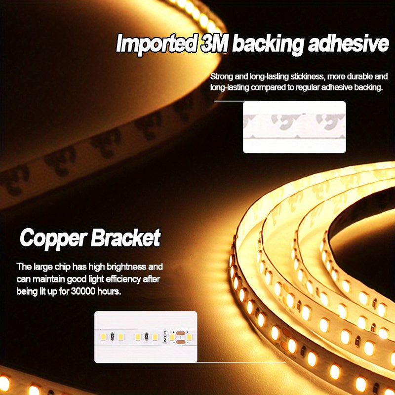 32.8ft LED Strip Lights 24V Warm Cold White Easy Install Adhesive Backing for Living Room Kitchen Bedroom