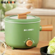 1.6L Electric Pot with Steamer Rack Non-Stick Saute Pan for Pasta Noodles and Hot Pot