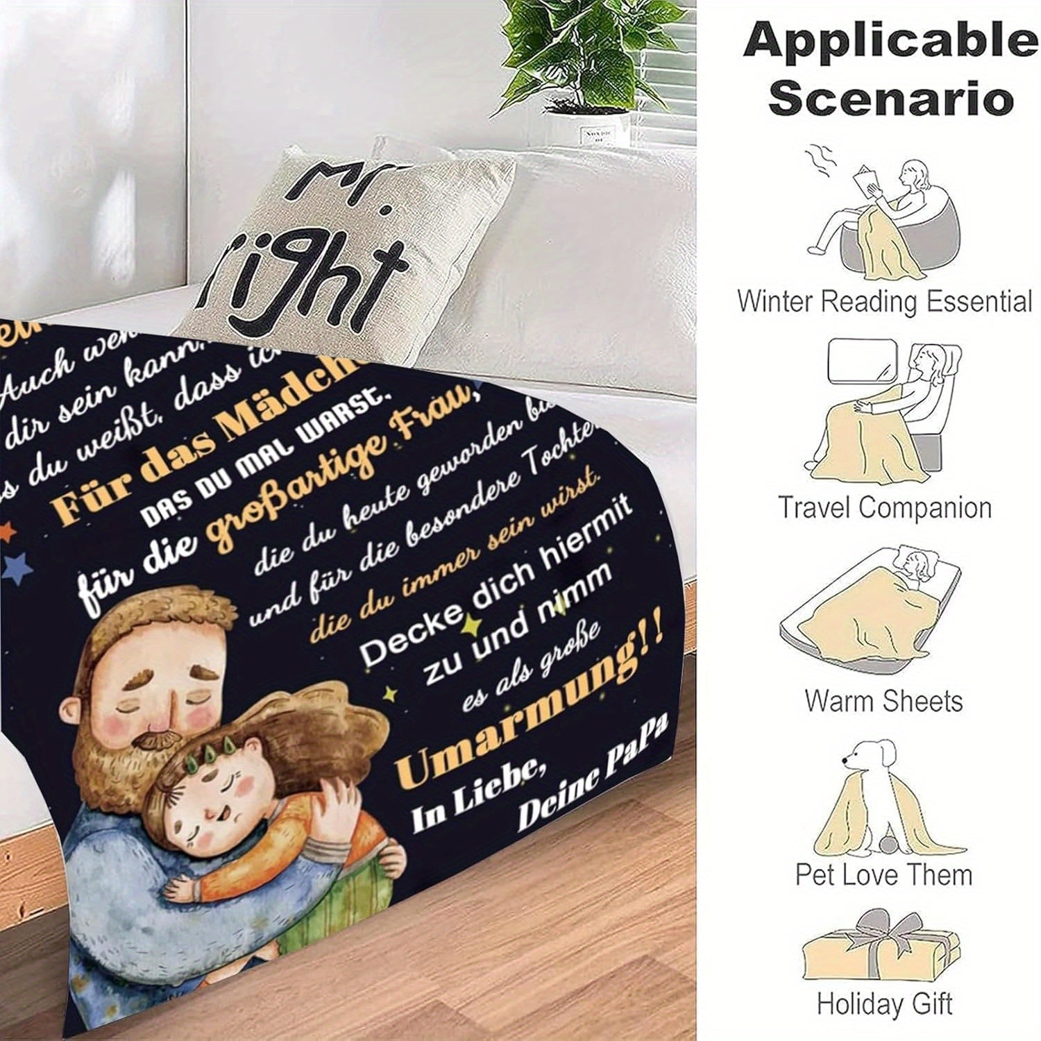 Germaniya ilhomlantirgan flanel yostiq uchun qiz uchun yumshoq va qulay barcha mavsumlar