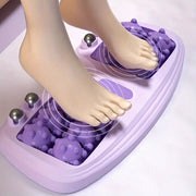 Purple Dual-Control Foot Massager with 4-Row Roller Wheels for Acupressure and Plantar Relaxation