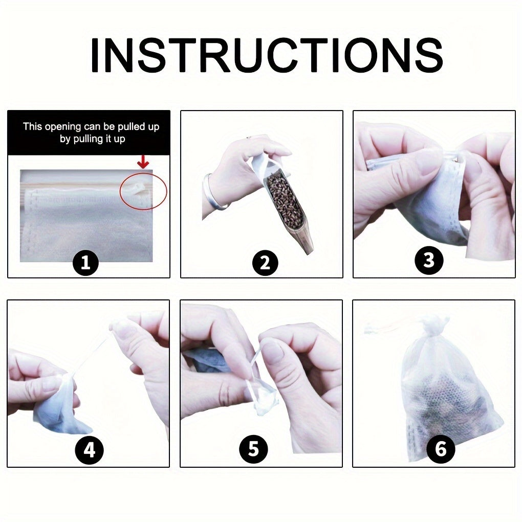 100 ta foydalanishga tayyor chiziqli choy paketlari, yirik barglar va ziravorlar uchun