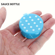 Set of 4 Mini Leak-Proof Plastic Sauce Containers for Lunch and Kitchen Storage