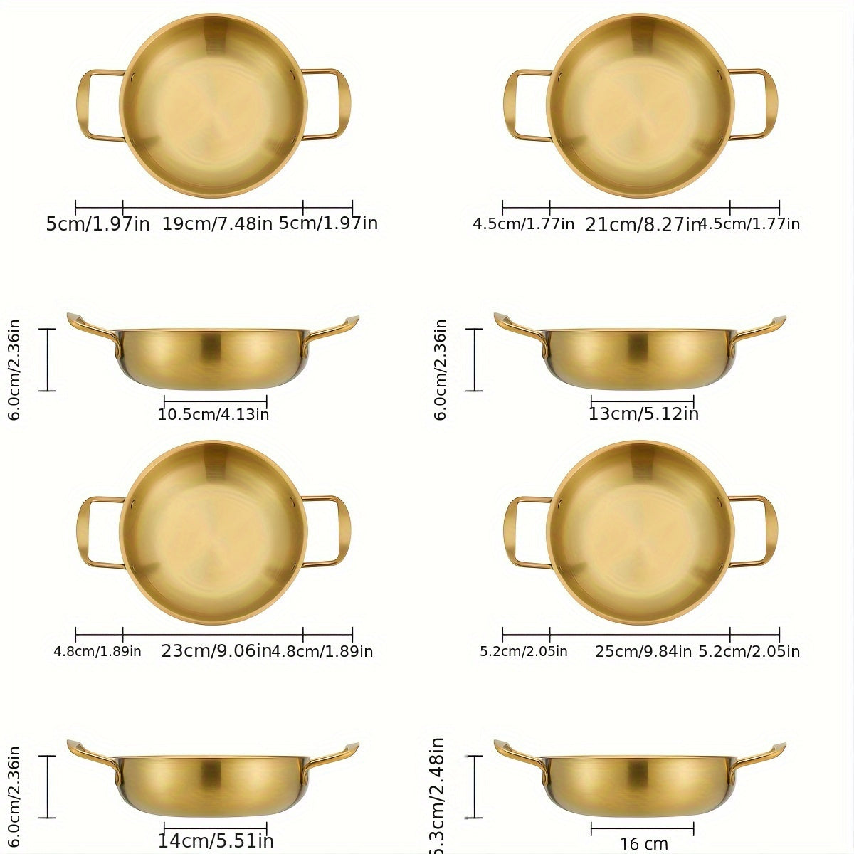 Cazo de acero inoxidable con acabado en oro, antiadherente, apto para lavavajillas, para cocinar y hotpot