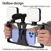 Ручной стабилизатор камеры с микрофонной стойкой, материал ABS, 3 порта холодной обуви