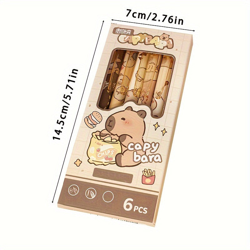 Set of 6 Erasable Blue Ink Pens with Storage Design for School and Office