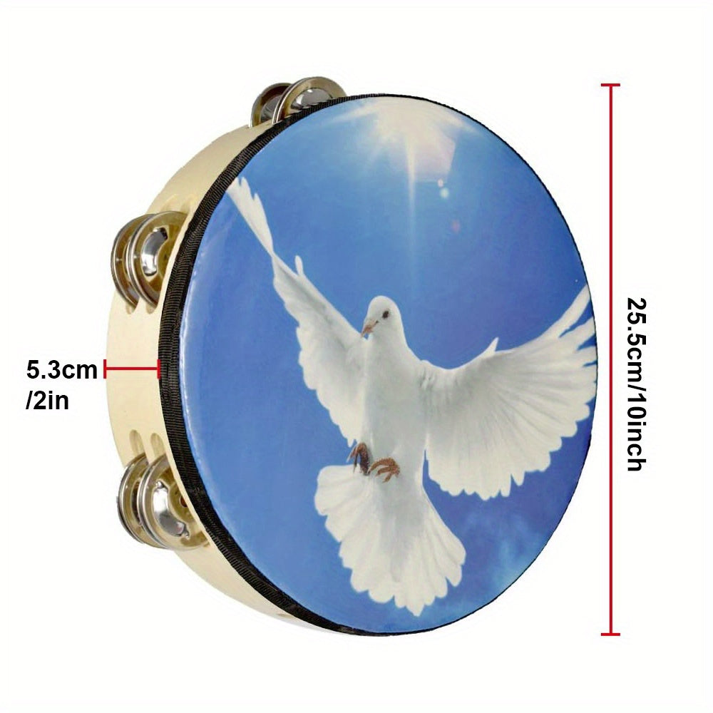 Wooden Hand Drums with Metal Bells 6 8 10 Inch for Kids Parties KTV Church