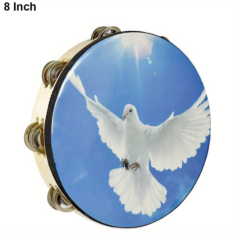 Wooden Hand Drums with Metal Bells 6 8 10 Inch for Kids Parties KTV Church