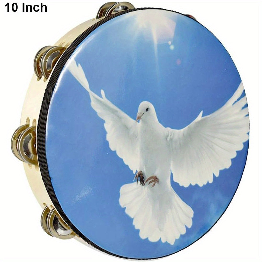 Wooden Hand Drums with Metal Bells 6 8 10 Inch for Kids Parties KTV Church