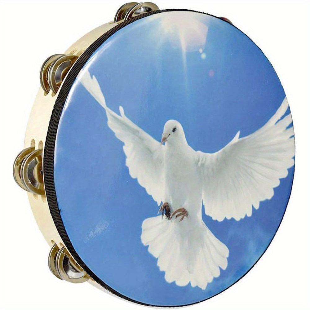 Wooden Hand Drums with Metal Bells 6 8 10 Inch for Kids Parties KTV Church