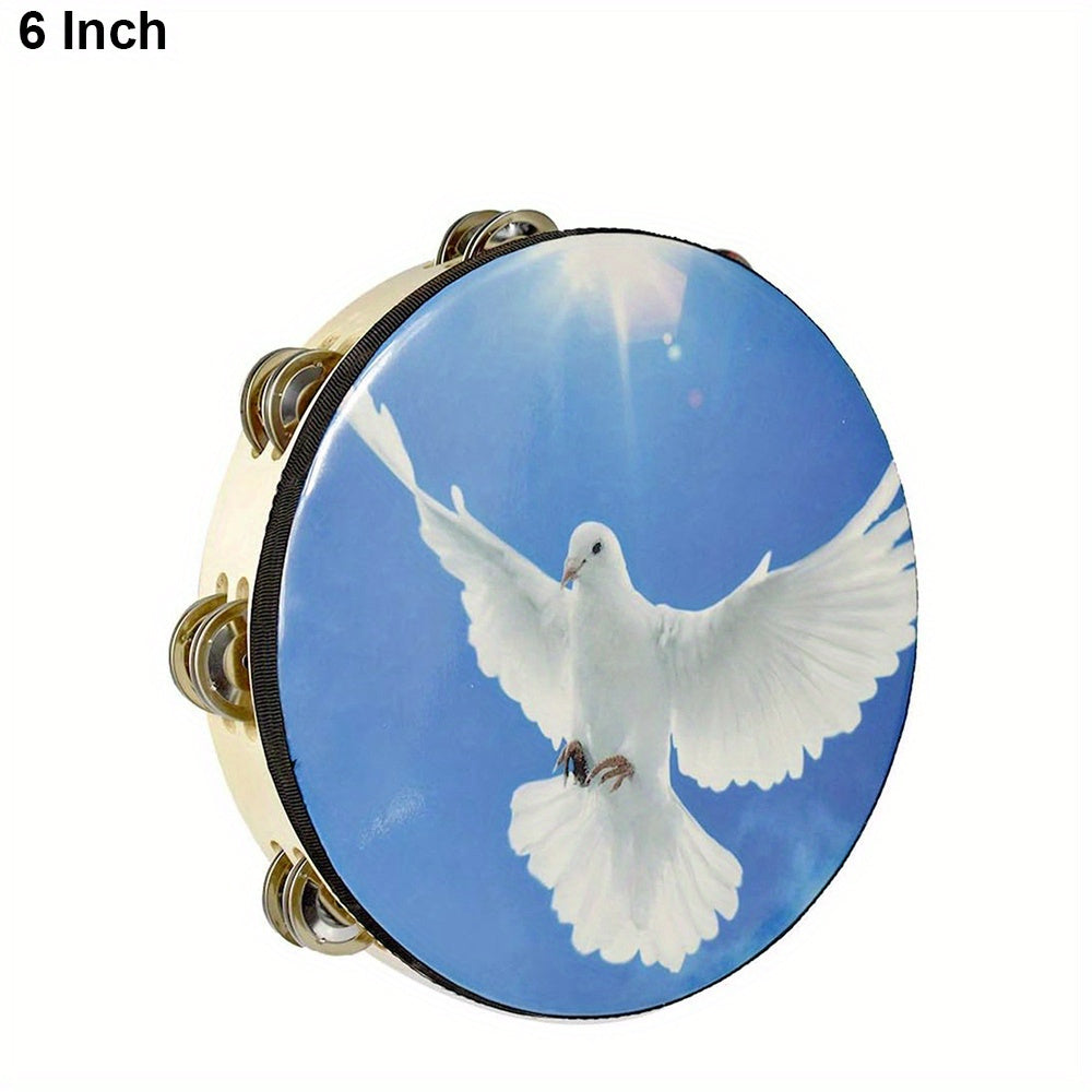 Wooden Hand Drums with Metal Bells 6 8 10 Inch for Kids Parties KTV Church